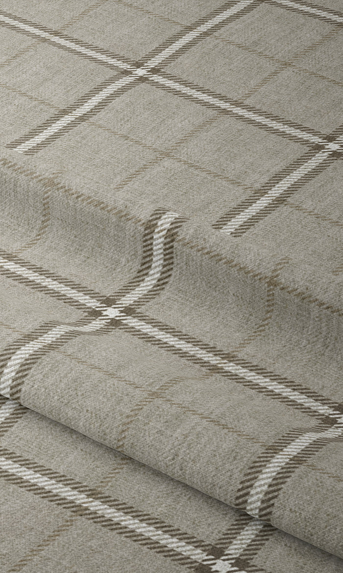 Striped Window Treatments Fabric By the Metre (Warm Grey/ Beige)