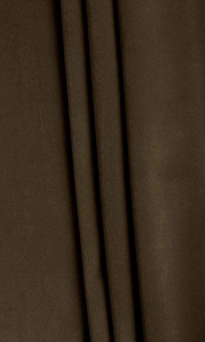 Velvet Pinch Pleat, Rod Pocket, Eyelet Curtains (Cocoa Brown)