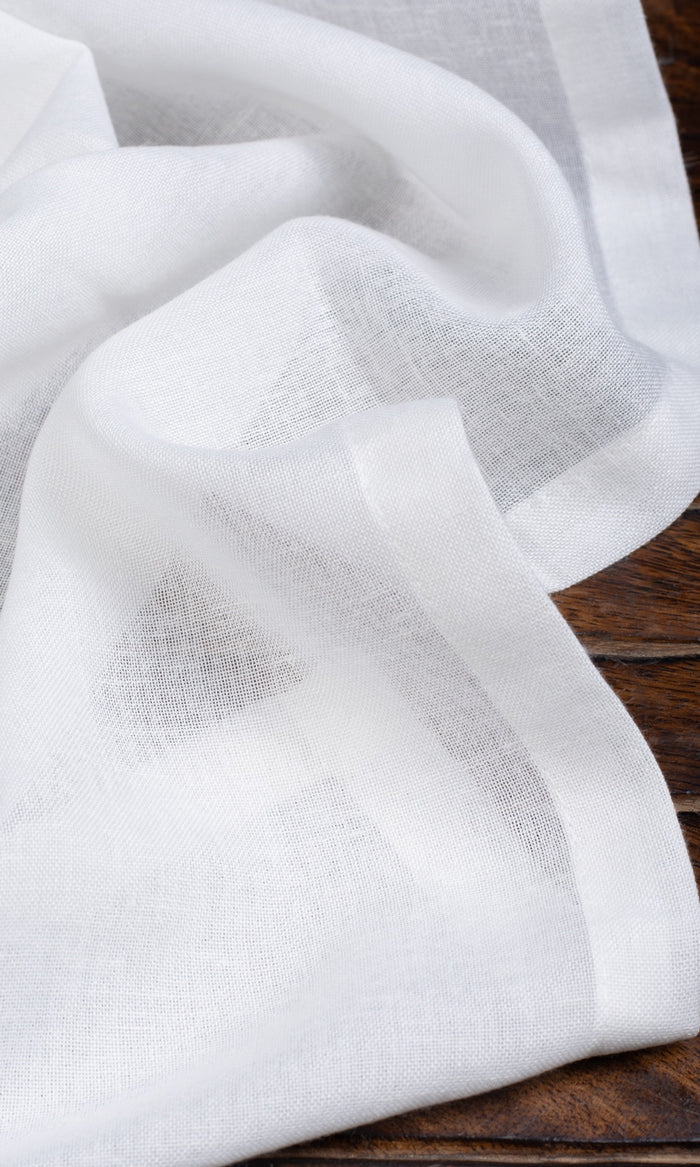 Plain Sheer Fabric Material By the Metre (White)