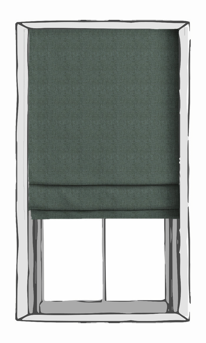 Herringbone Textured Window Treatments Fabric By the Metre (Blue)