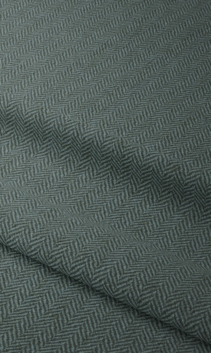 Herringbone Textured Home Textile Fabric Material By the Metre (Blue)