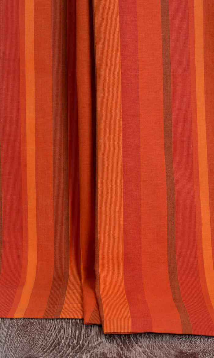 Cotton Pinch Pleat, Rod Pocket, Eyelet Curtains (Red/ Orange)