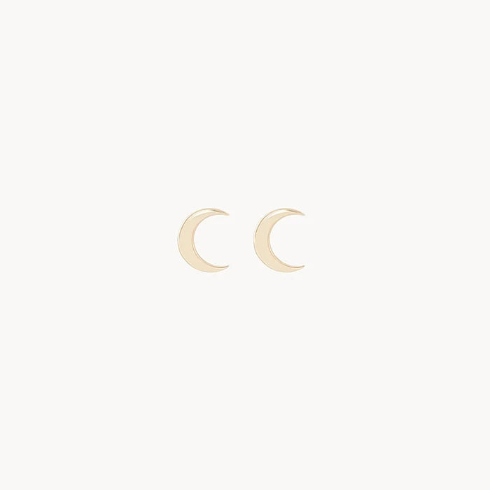 Everyday Larger Crescent Moon Earring in 14k yellow gold