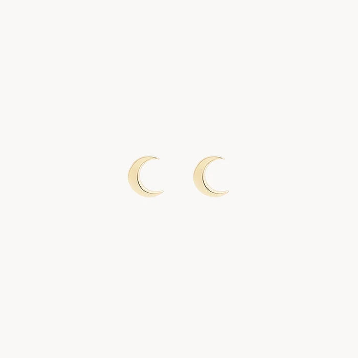 Everyday Little Crescent Moon Earring in 14k yellow gold