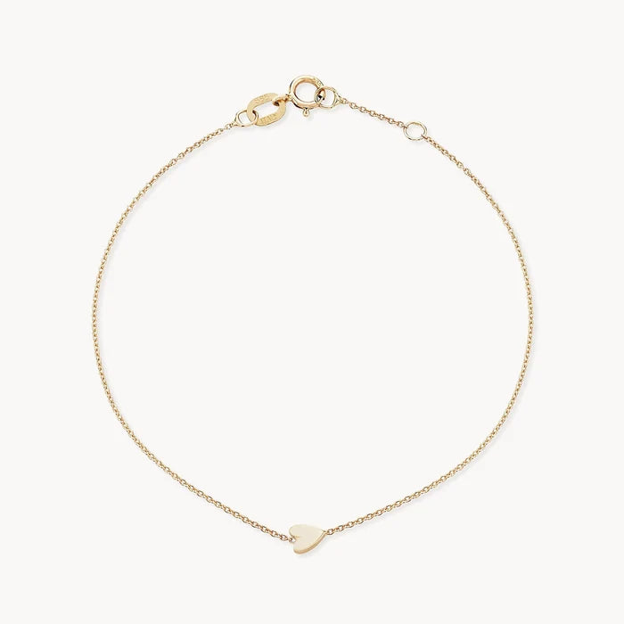 Everyday Little Lovely Heart Bracelet in 14k yellow gold