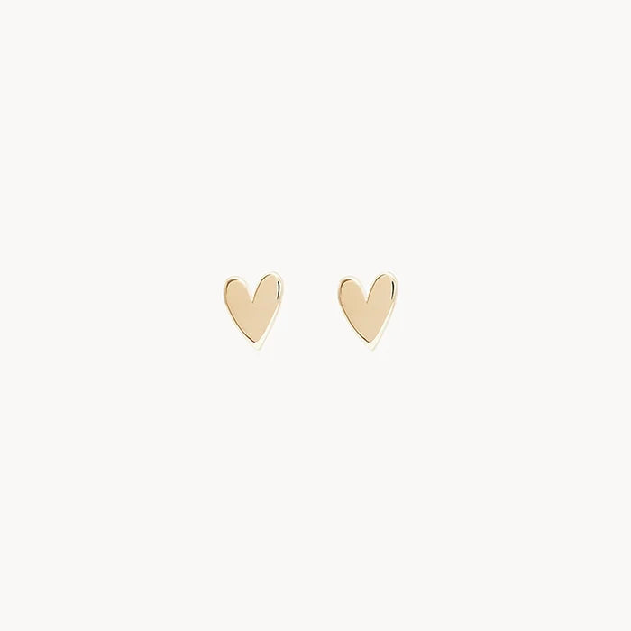 Everyday Little Lovely Heart Earring in 14k yellow gold