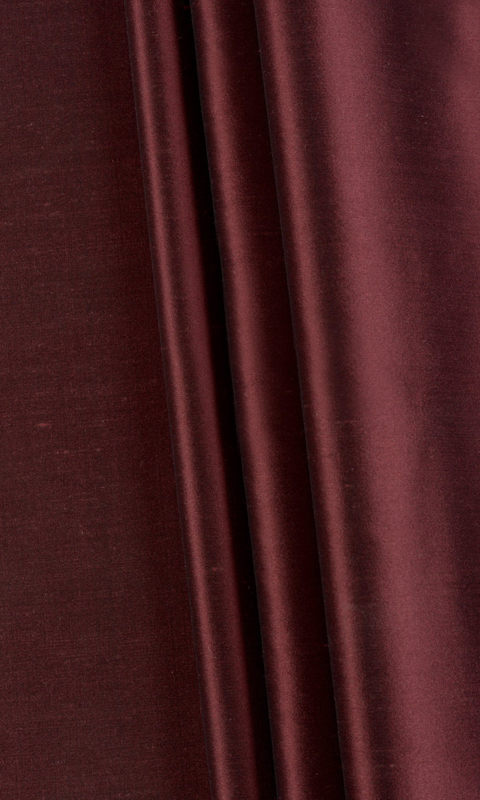 Shantung Silk Curtains / Drapes / Window Drapery Panels (Wine Red/ Maroon)