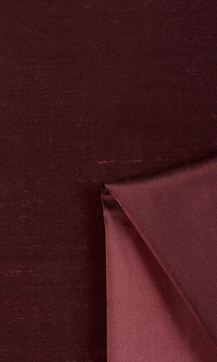 Shantung Silk Made-to-Measure Curtains (Wine Red/ Maroon)