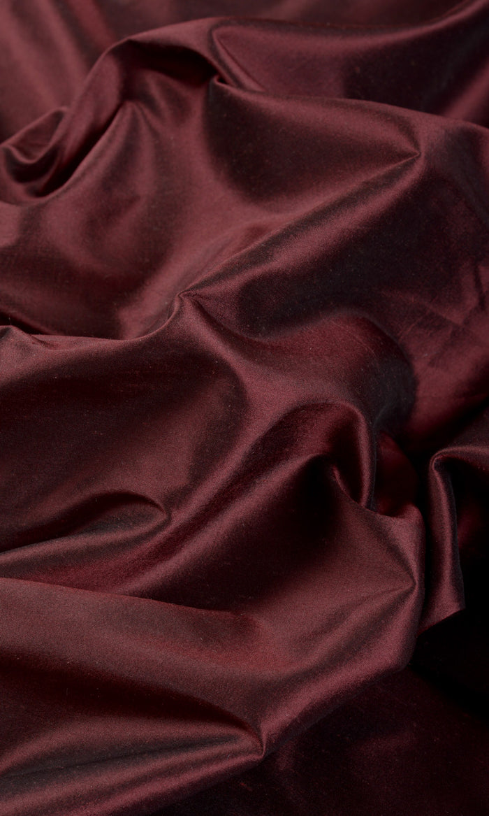 Shantung Silk Any Size Style Curtains (Wine Red/ Maroon)