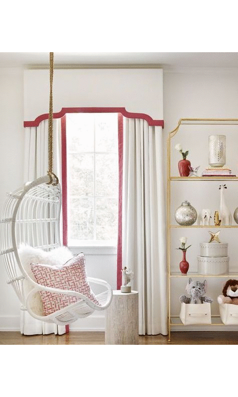 Curtains with border trim