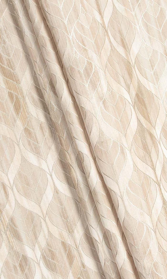 Petal Patterned Home Décor Fabric By the Metre (Pale Beige/Brown)