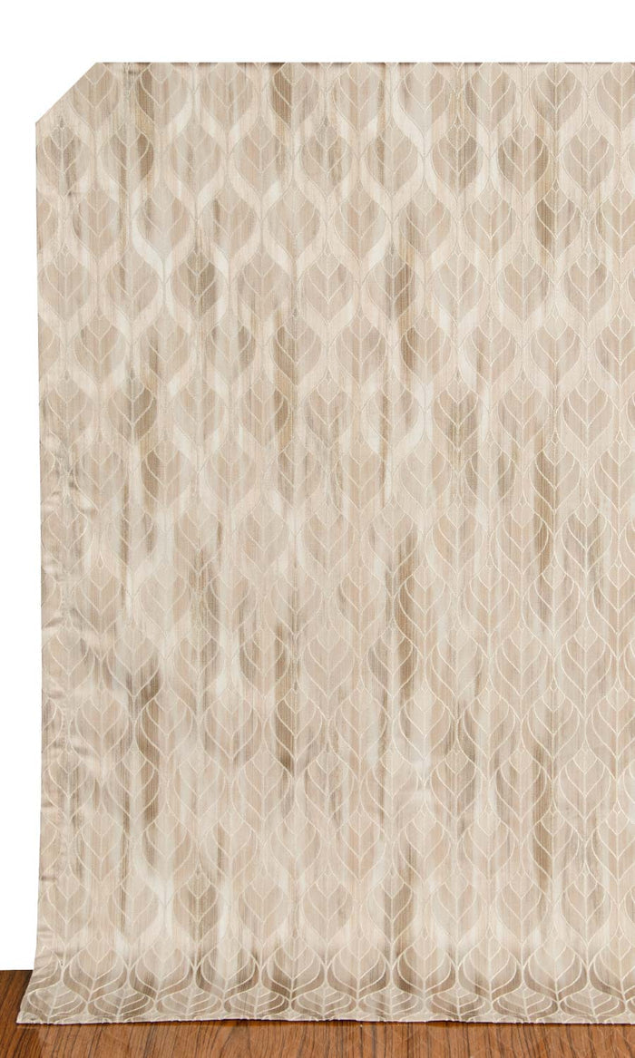 Petal Patterned Home Textile Fabric Material By the Metre (Pale Beige/Brown)