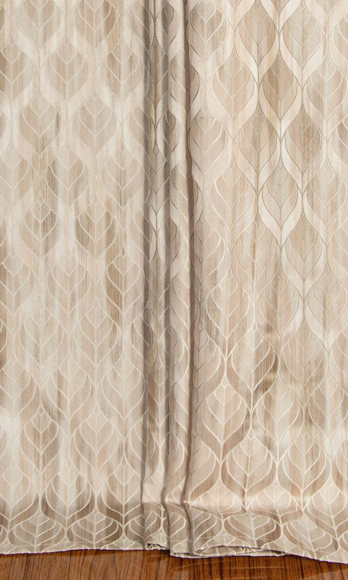 Petal Patterned Fabric Material By the Metre (Pale Beige/Brown)
