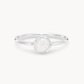family april birthstone ring  - sterling silver, white sapphire