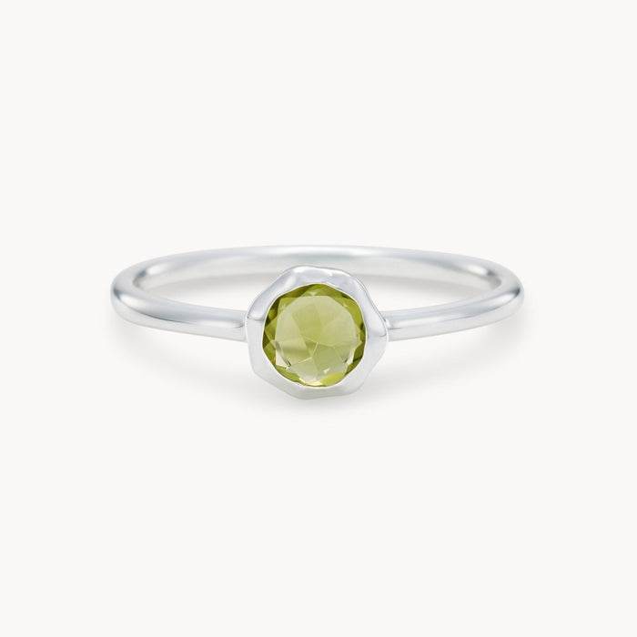 family august birthstone ring  - sterling silver, peridot