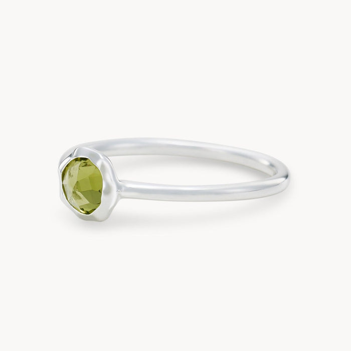 family august birthstone ring  - sterling silver, peridot