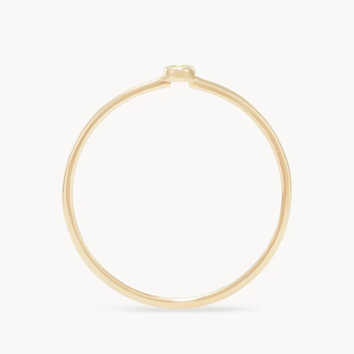 family august birthstone stacking ring - 10k yellow gold, peridot gemstone