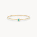 family december birthstone stacking ring - 10k yellow gold, turquoise gemstone