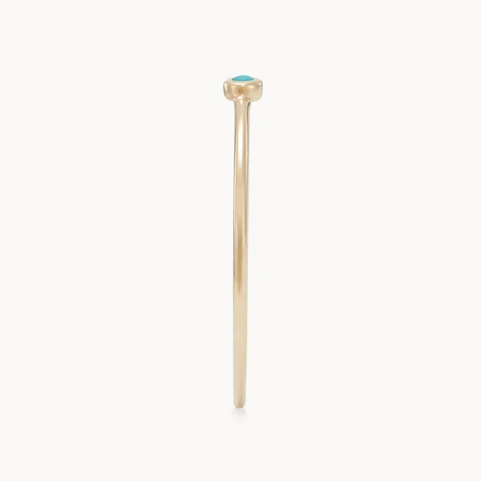 family december birthstone stacking ring - 10k yellow gold, turquoise gemstone