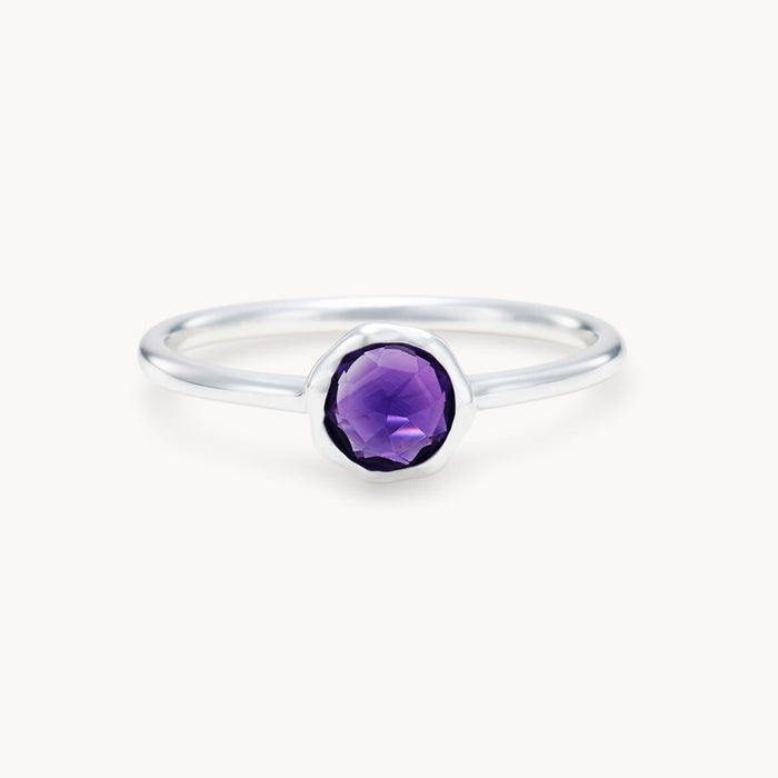 family february birthstone ring - sterling silver, amethyst