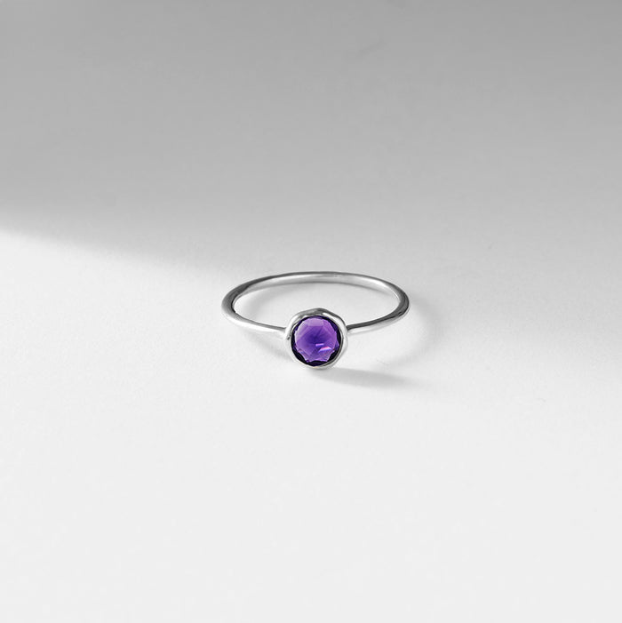 family february birthstone ring - sterling silver, amethyst