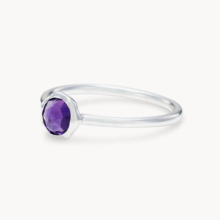 family february birthstone ring - sterling silver, amethyst