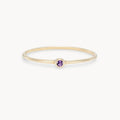 family february birthstone stacking ring - 10k yellow gold, amethyst gemstone