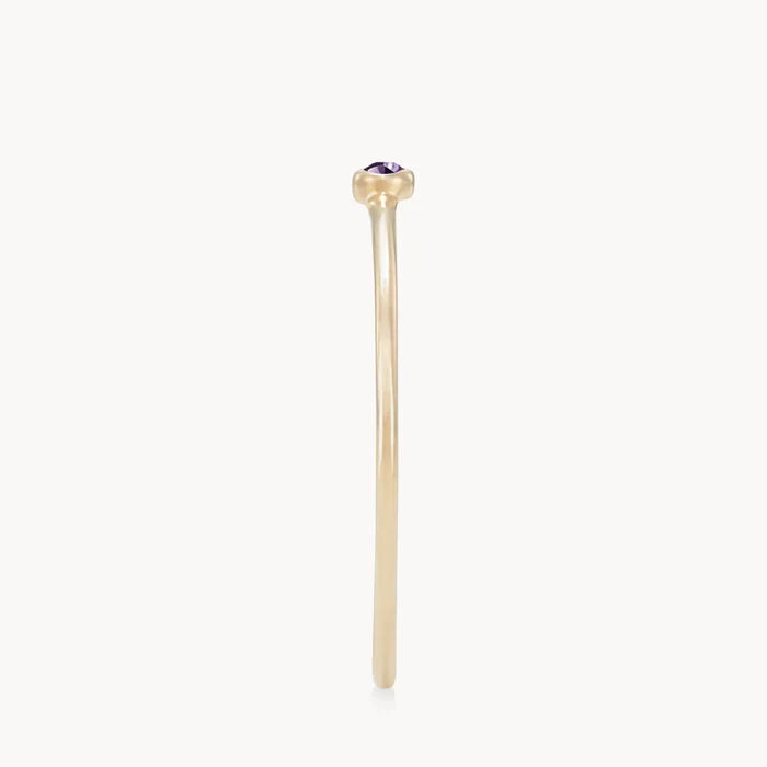 family february birthstone stacking ring - 10k yellow gold, amethyst gemstone