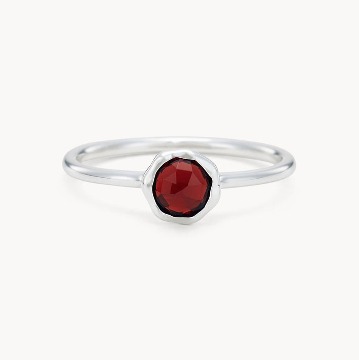 family january birthstone ring - sterling silver, garnet