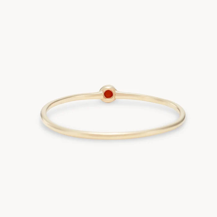 family january birthstone stacking ring - 10k yellow gold, garnet gemstone