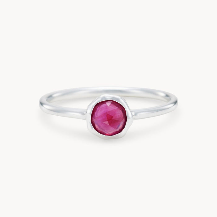 family july birthstone ring  - sterling silver, ruby