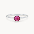 family july birthstone ring  - sterling silver, ruby