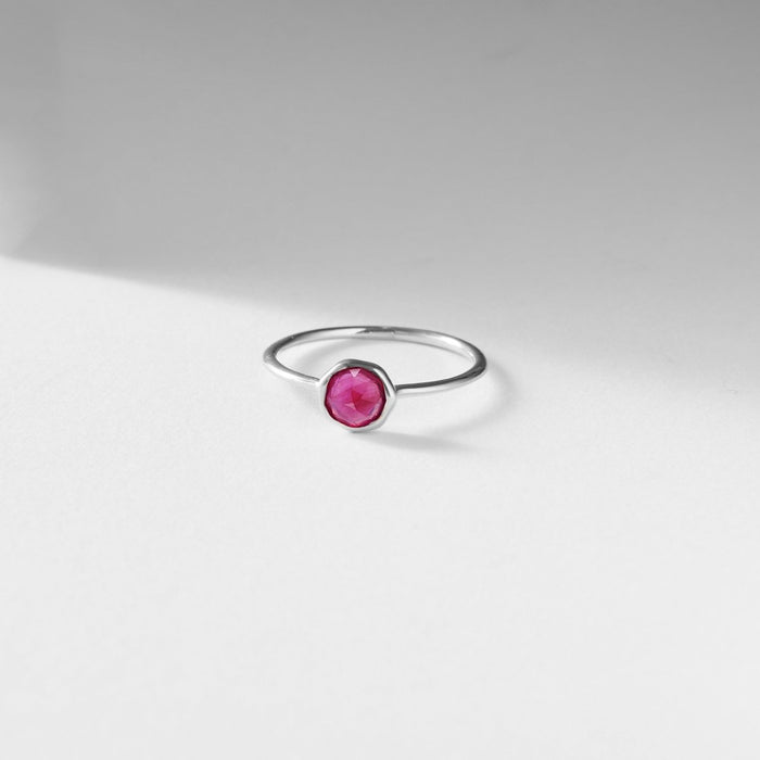 family july birthstone ring  - sterling silver, ruby
