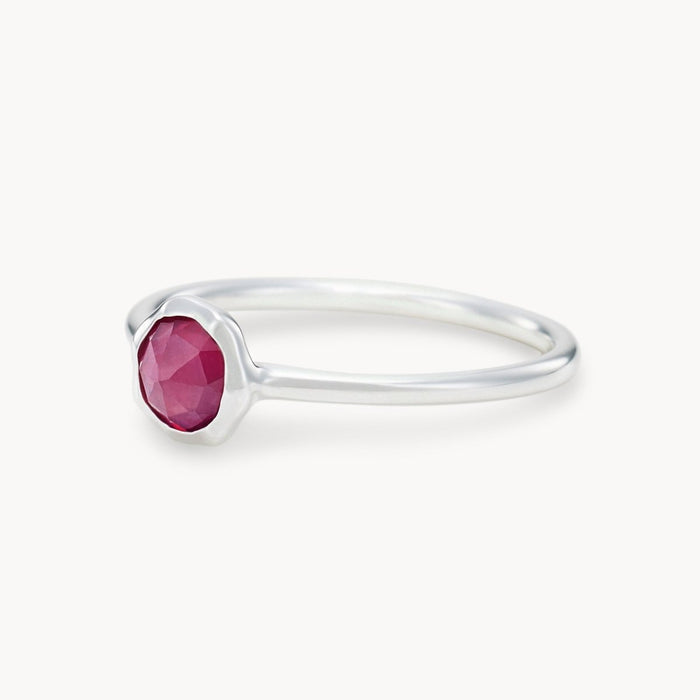 family july birthstone ring  - sterling silver, ruby