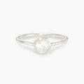 family june birthstone ring - sterling silver, moonstone gemstone