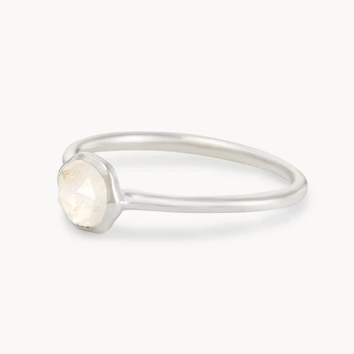 family june birthstone ring - sterling silver, moonstone gemstone