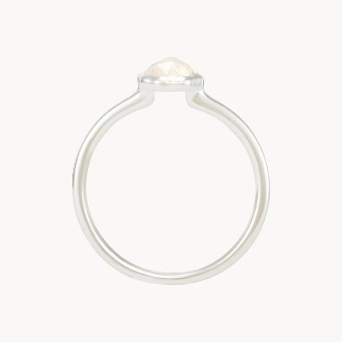 family june birthstone ring - sterling silver, moonstone gemstone