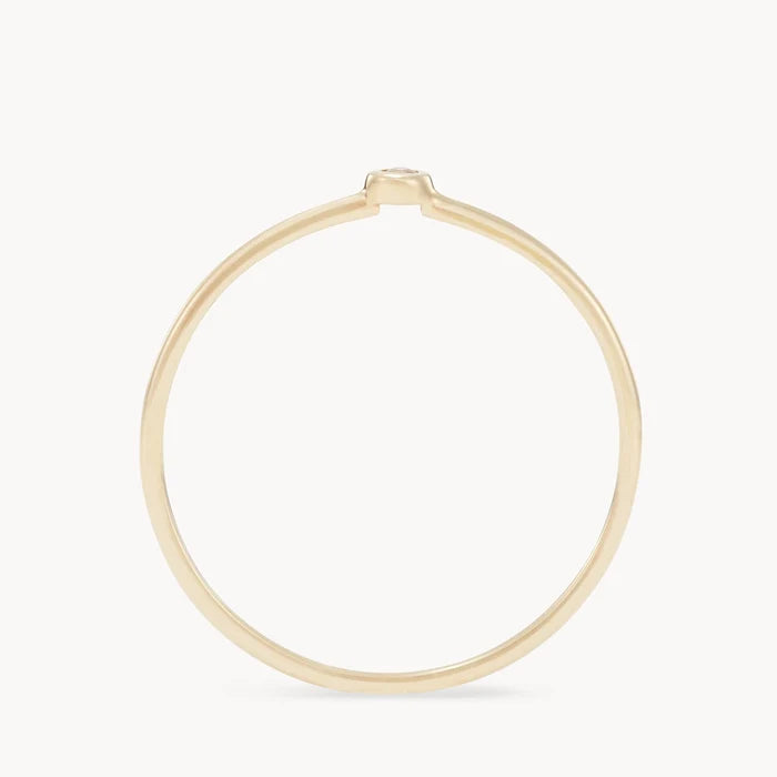 family june birthstone stacking ring - 10k yellow gold,  moonstone gemstone