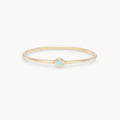 family march birthstone stacking ring - 10k yellow gold, aquamarine gemstone