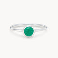 family may birthstone ring - sterling silver, emerald