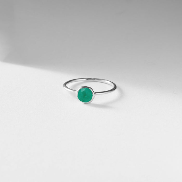 family may birthstone ring - sterling silver, emerald