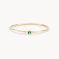 new bezel set serendipity emerald stacking ring - 10k yellow gold