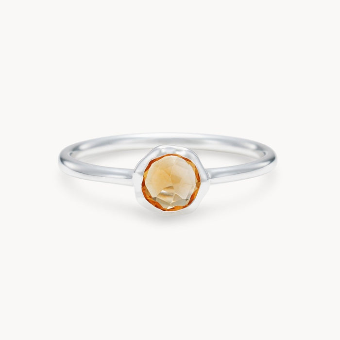 family november birthstone ring  - sterling silver, citrine