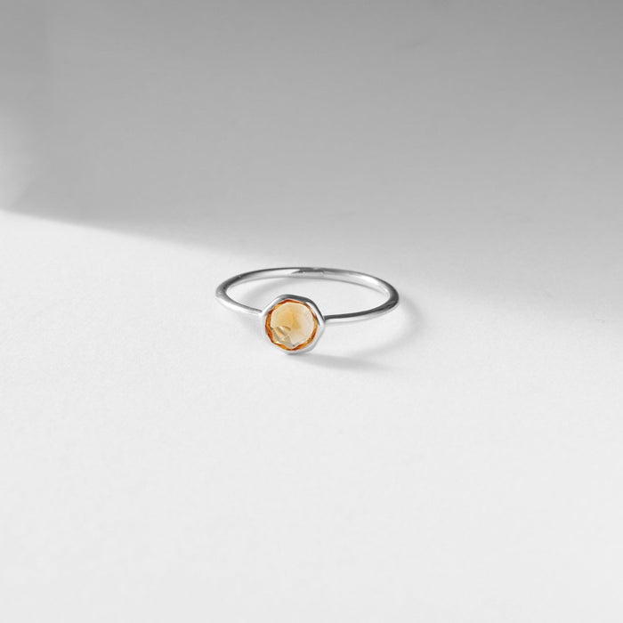 family november birthstone ring  - sterling silver, citrine