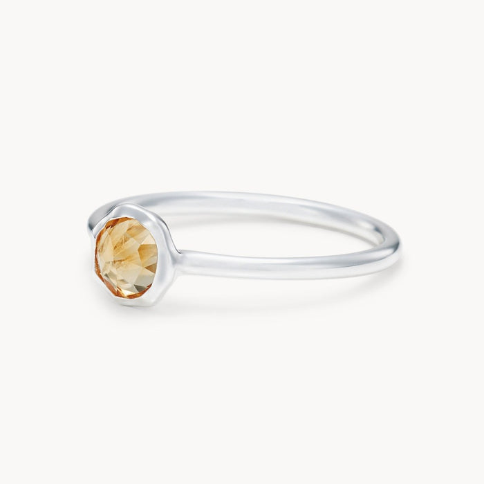 family november birthstone ring  - sterling silver, citrine