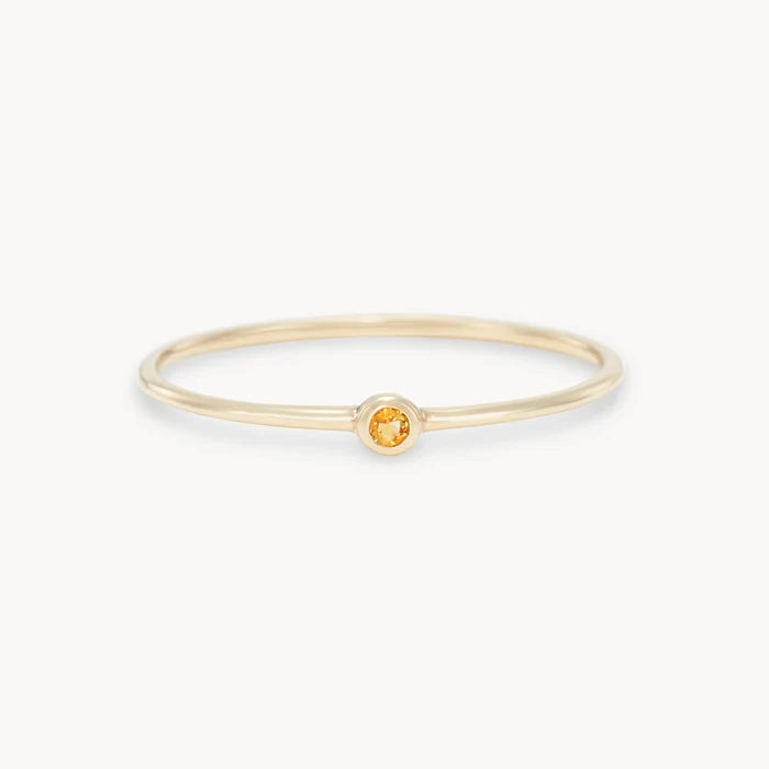 family november birthstone stacking ring - 10k yellow gold, citrine gemstone