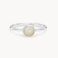 family october birthstone ring  - sterling silver, opal