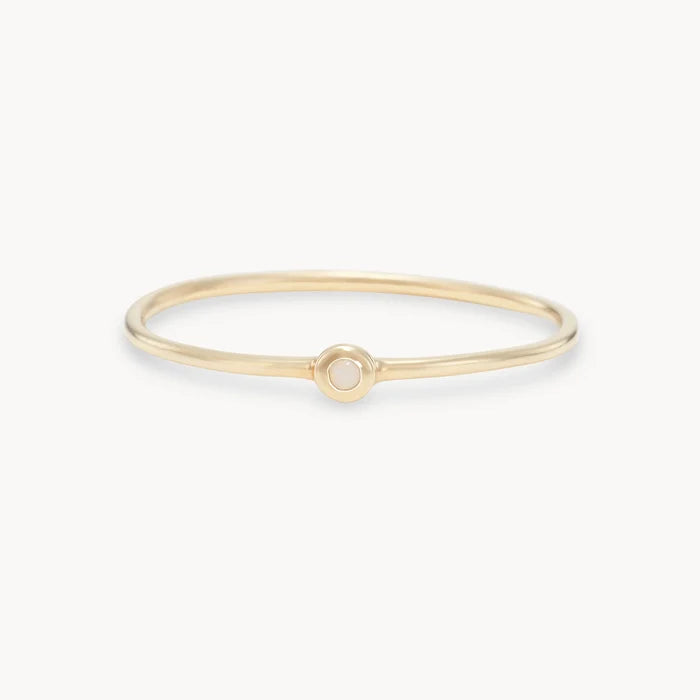 family october birthstone stacking ring - 10k yellow gold, opal gemstone