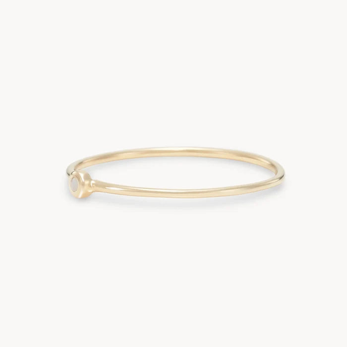 family october birthstone stacking ring - 10k yellow gold, opal gemstone
