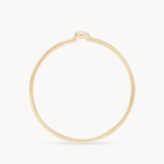 family october birthstone stacking ring - 10k yellow gold, opal gemstone